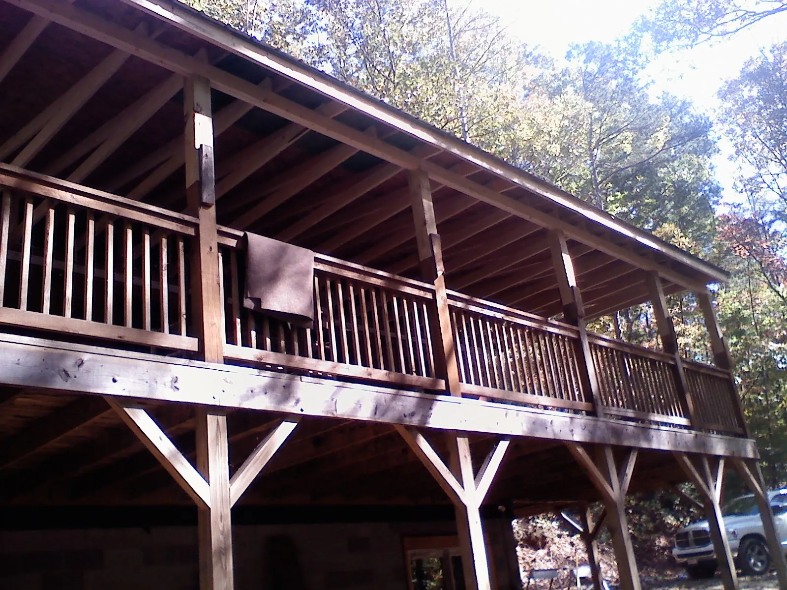 Timber framing under a new elevated porch and deck — Roof Leak Repair in Greencreek by Roofing Brothers
